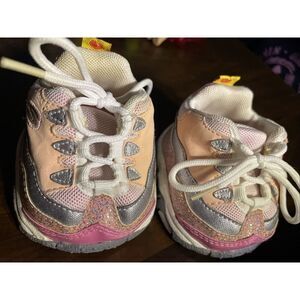 Build a Bear Workshop Pink & Silver Glittery Skechers‎ Sneakers Tennis Shoes